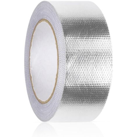 Ruban Adhésif Aluminium 48mm x 20m x 0.15mm - Isolation Haute Température, Imperméable et Résistant aux Gaz, Parfait pour Réparation et Sécurisation des Conduits d'Air