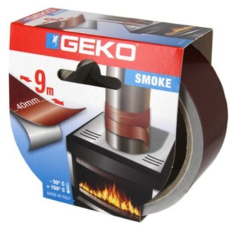 Ruban adhe'sif aluminium Geko marron mt 9x40 mm pour tuyaux hautes tempe'ratures poeles chemine'es