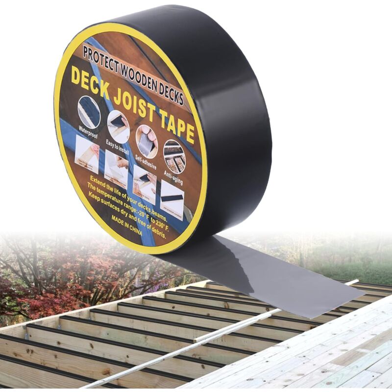Ruban Adhésif Butyle Auto-Adhésif, Ruban Adhésif Imperméable pour Terrasse pour Réparer les Gouttières et Protection du Bois, Sous-Poutres et Bords
