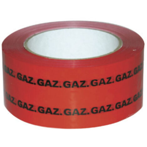 Ruban adhésif d&039identification gaz rouge 50mm x 60m - DIFF