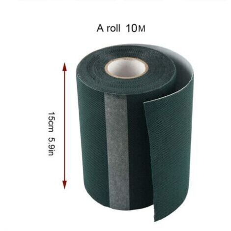 Ruban adhésif de 10 m x 15 cm pour pelouses, ruban auto-adhésif pour moquettes, ruban de jointure pour gazon synthétique, ruban pour tapis et pelouses, ruban de fixation vert, ruban pour joints de pel
