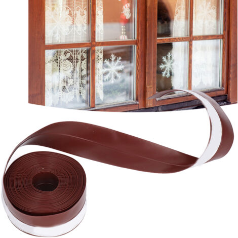 Ruban Adhésif de Joint Silicone 5m Large 35mm pour Portes et Fenêtres, Seal Strip Autocollant, Couleur Marron