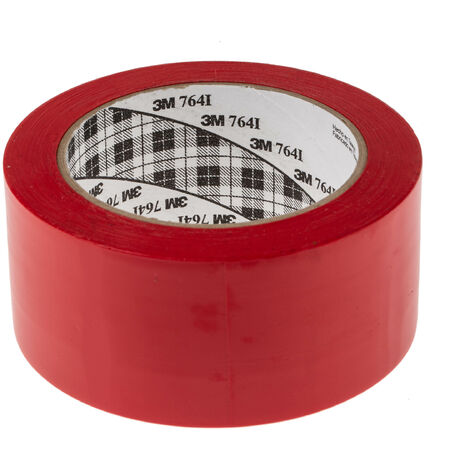 Ruban de marquage rouge 50mm x 33m – Vinyle pour délimitation zones – Force d'adhérence 2,1 N/cm – Résistance à la traction 22.8 N/cm
