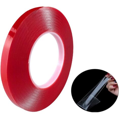 Ruban adhésif de montage transparent de qualité supérieure 10 m x 10 mm, double face