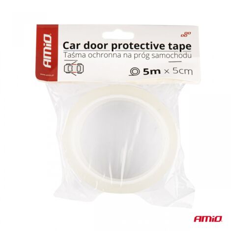 Ruban adhésif de protection transparent pour seuil de portière de voiture 5 m x 5 cm amio-03105