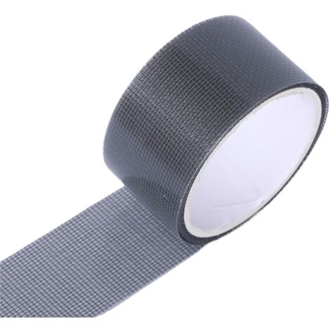 Ruban adhésif de réparation d'écran de 5 cm de large, 2 mètres/paquet, adhésif puissant, imperméable, en fibre de verre, couverture instantanée, grille détachable (gris 2 pièces)
