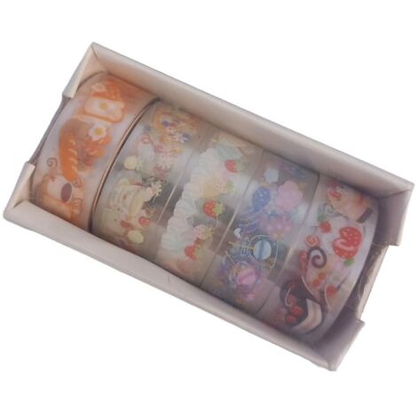 Ruban adhésif décoratif double couche, lot de 5 bonbons
