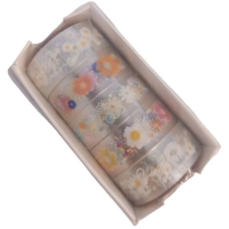 Ruban adhésif décoratif double couche, lot de 5 fleurs