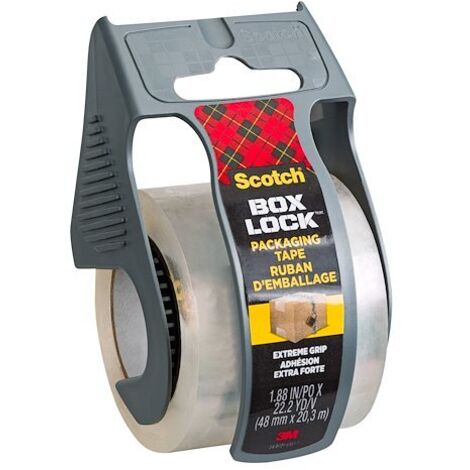Ruban adhésif d'emballage polypropylène transparent, Box Lock Scotch, 48 mm x 20,3 m