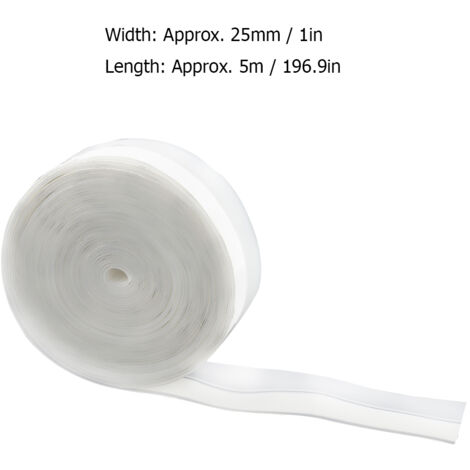 Ruban Adhésif d'Isolation Acoustique 5M 25mm Silicone, Anti-Poussière et Imperméable pour Portes et Fenêtres (Semi-Transparent)