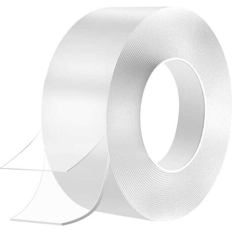Ruban adhésif double - 5 m x 50 mm  x 2mm -  Nano Tape - Extra Épais - Clair - Acrylique