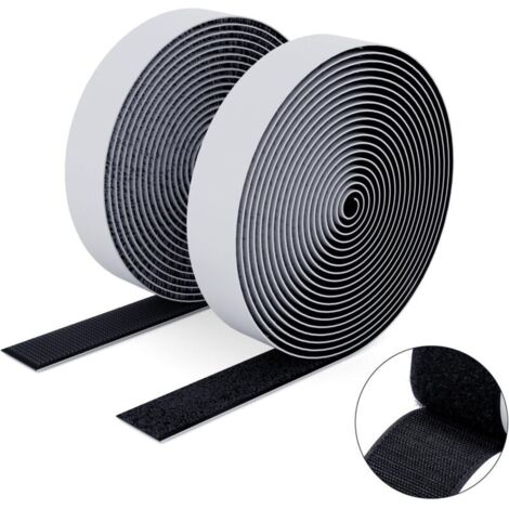 Ruban adhésif double face 16 mm x 3 m, très résistant, pour cadres, écrans, tapis et bricolage (noir)