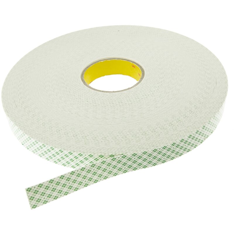Ruban mousse Polyuréthane double face 3M SCOTCH 4032, Blanc, 25mm x 66m x 0.8mm ( Prix pour 1 )