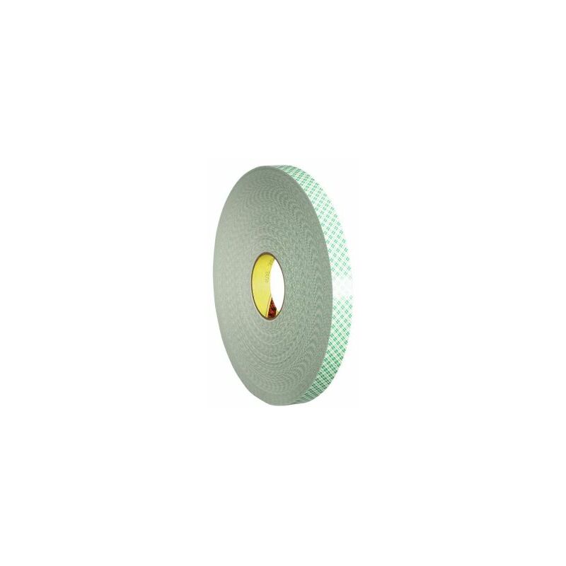 3M - Ruban mousse Polyuréthane double face 4032, Blanc, 19mm x 66m x 0.8mm ( Prix pour 1 )