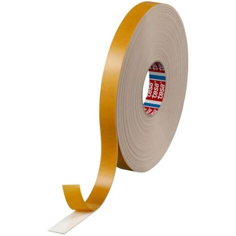 Ruban Adhésif Double Face avec Support en Mousse – 50 m x 15 mm, Blanc