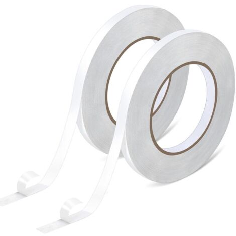 Ruban Adhésif Double Face Extra Fort, Double Face Fixer Sans Percer Nano Tape Fin pour Scrapbooking Moquettes Adhesif Mural Décorations Photo Enveloppes Bricolage (10mm x 50m x 2 Rouleau)