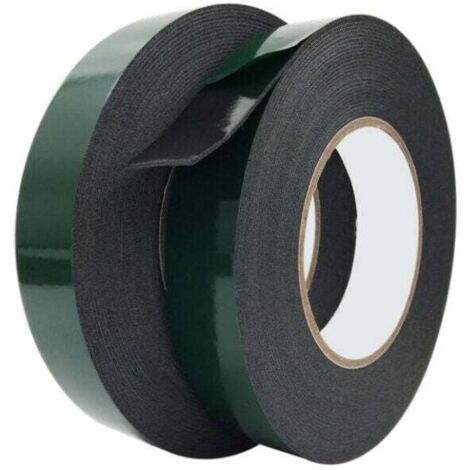 Ruban adhésif double face extra fort SHINING HOUSE, 2 rouleaux de ruban mousse double face haute performance pour montage permanent et adapté aux pièces automobiles moulées (20 mm, 10 m)