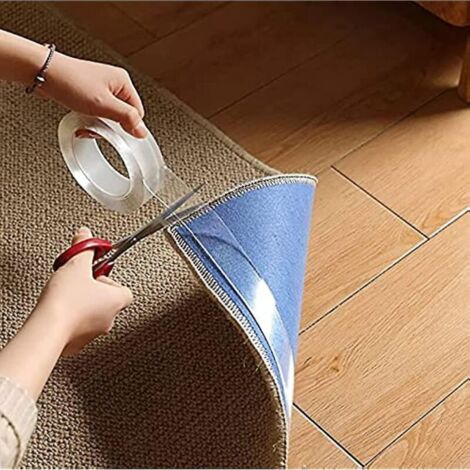 Ruban adhésif double face lavable et non marquant, 10 mm x 3 m, réutilisable