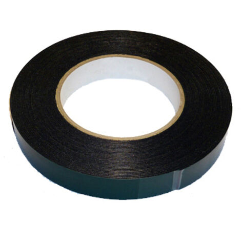 Ruban adhesif double face mousse multi surface noir 15 mm x 10 mètres