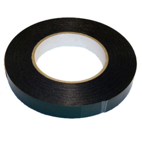 Ruban adhesif double face mousse multi surface noir 15 mm x 10 mètres