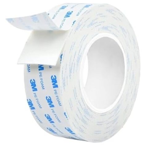 Ruban Adhésif Double Face Pour Intérieur et Extérieur, Étanche, Ruban de Montage Pour Objets Lourds, Mousse PE, Fixation d'Objets, Applications Permanentes - (10 mm x 3 m)