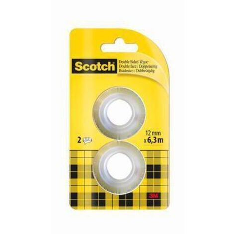 Ruban adhésif double-face Scotch® 665 Scotch 136R2 transparent (L x l) 6.3 m x 12 mm acrylique 2 pc(s) S15112