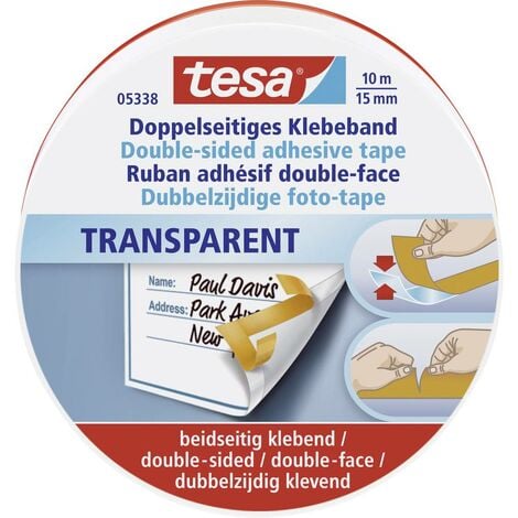 Ruban adhésif double-face tesa 05338-00000-01 transparent (L x l) 10 m x 15 mm acrylate 1 pc(s)