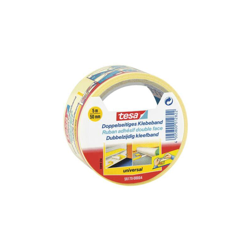 Ruban adhésif double-face Tesa 56170-00004-11 blanc (l x l) 5 m x 50 mm caoutchouc 1 pc(s)