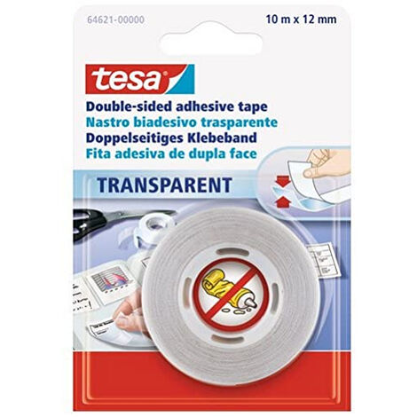 Ruban adhésif double-face tesa 64621-00000-07 transparent (L x l) 10 m x 12 mm 1 pc(s) W07663