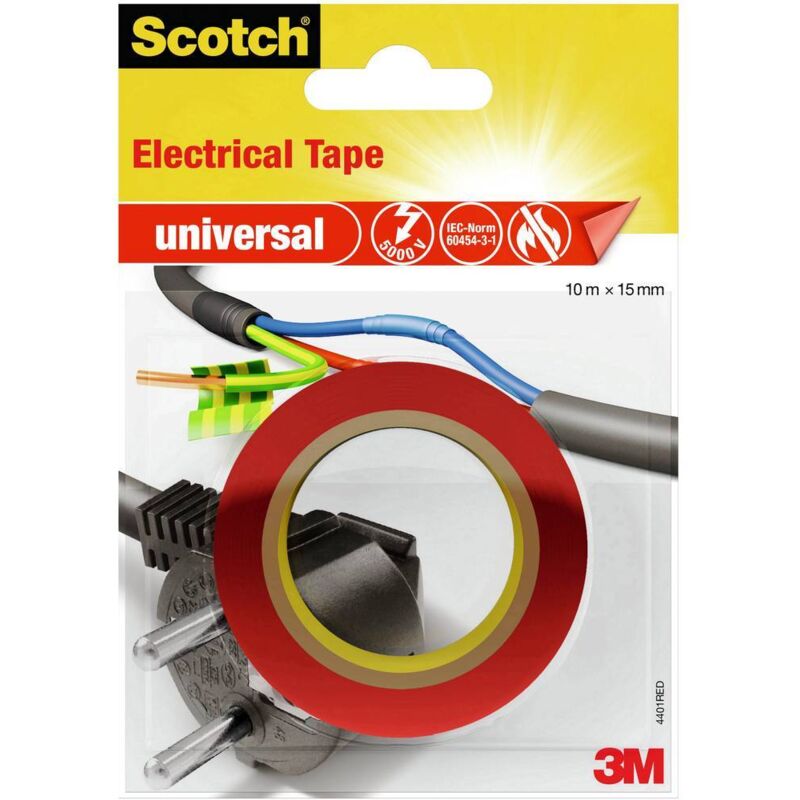 Ruban isolant 3M universal 4401RED Scotch® rouge (L x l) 10 m x 15 mm 10 m