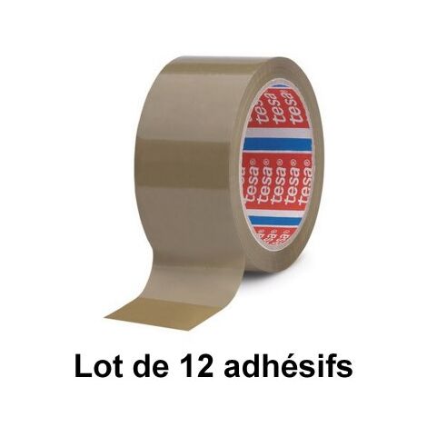 Ruban adhésif emballage PP havane, 50 mm x 100 m - tesa® 04089 - Lot de 12 adhésifs