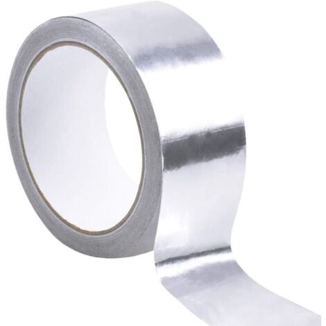 Ruban adhésif en aluminium argenté ruban d'étanchéité étanche ruban résistant aux hautes températures renforcé 50mm X 20m pour tuyau de Ventilation