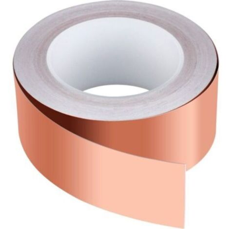 Ruban adhésif en cuivre pur 30 m × 50 mm – Blindage EMI/EMC, réparation électrique, artisanat et protection anti-limaces