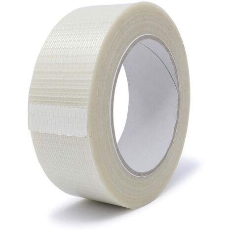 Ruban Adhésif en Fibre de Verre - Renforcement et Cerclage, Bande Renforcée, Armé, Filament d\'Emballage - 5cm x 20m, Transparent