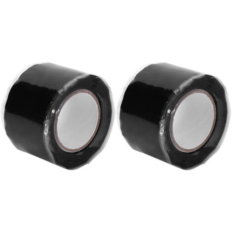 Ruban Adhésif en Silicone Noir pour Haute Température, 0.5mm x 25mm x 1.5m, 2 Pièces