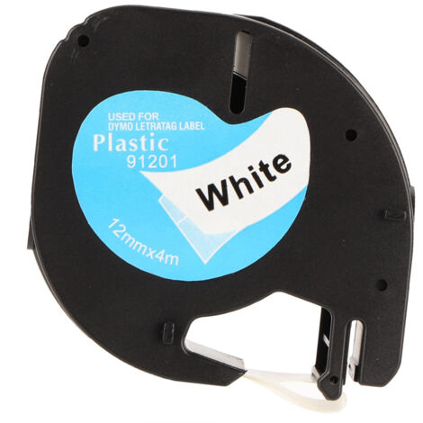 Ruban adhésif étiquettes 10 pièces noir sur blanc pour Dymo Letratag LT-100H LT-100T LT-110T QX50
