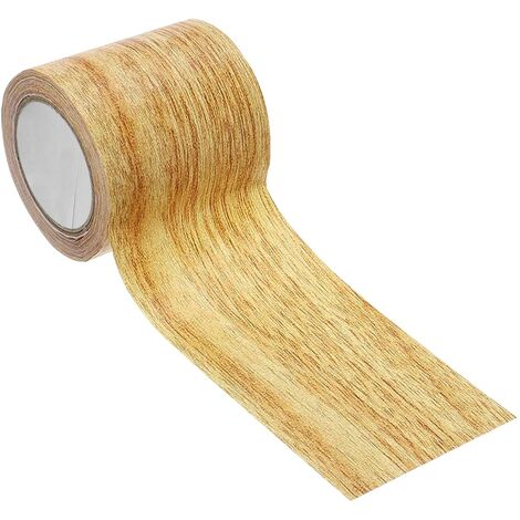 Ruban adhésif imitation grain de bois imperméable pour réparation de rayures de sol - Effet bois - Pour meubles, armoires, portes, sols, tables, chaises, bordures décoratives (camel doré)-HARRY