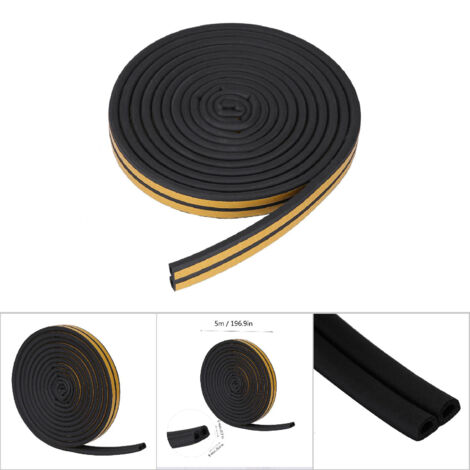Ruban adhésif isolant acoustique pour fenêtres et portes, strip Rubber Seal, modèle 96mm, noir, 5m