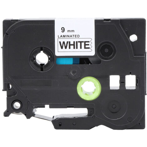 Ruban adhésif laminé noir sur blanc 9mm pour Brother TZe-221 / 621, ruban d'étiquetage couleur pour imprimante d'étiquettes