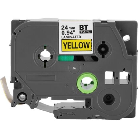 Ruban adhésif laminé noir sur jaune 24mm compatible Brother TZe 651 P