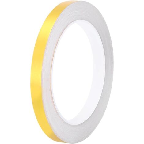 Ruban adhésif métallisé de 1 cm x 25 m pour carrelage, idéal pour murs, placards, salles de bain, sols, carrelages, voitures et décorations d'art, or