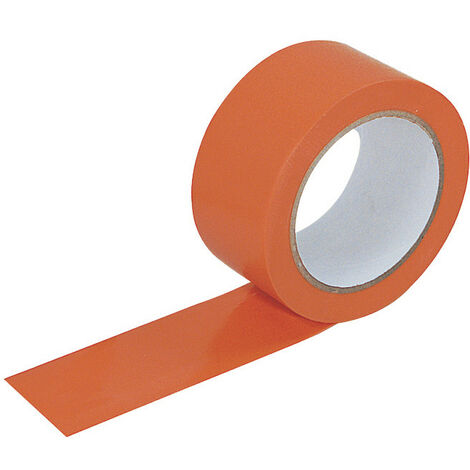 Rouleau adhésif orange de chantier en PVC scotch orange pas cher