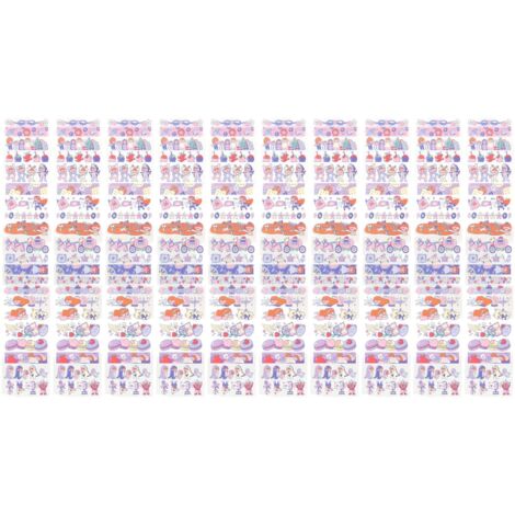 Ruban adhésif PET 10 feuilles longues - Autocollants décoratifs mignons pour calendrier, scrapbooking et décoration de bureau.