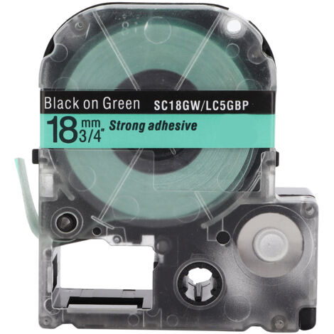 Ruban adhésif PET de remplacement pour imprimante d'étiquettes Epson, compatible machine à étiquettes KINGJIM, noir sur vert