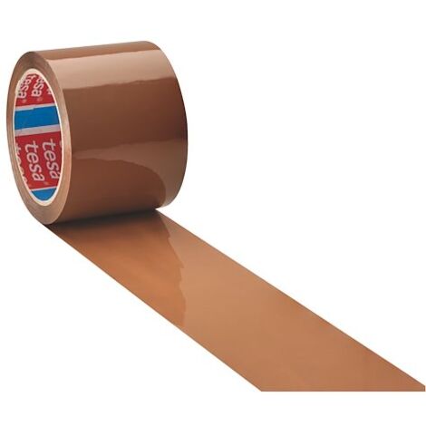 Ruban adhésif polypropylène extralarge Tesa havane 75 mm x 66 m - Lot de 4