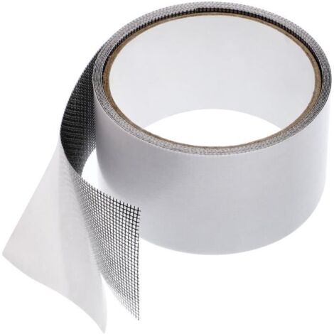 Ruban Adhésif pour Fenêtre Anti-Insectes - Jovitec - Gris - Fibre de Verre - Réparation Efficace - Adhésif Fort