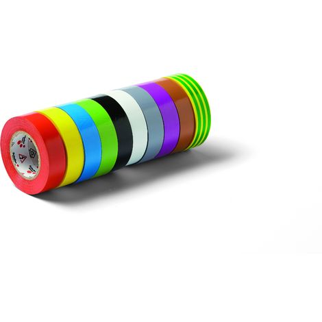 Ruban adhésif PVC Electricien 10 couleurs - Schuller