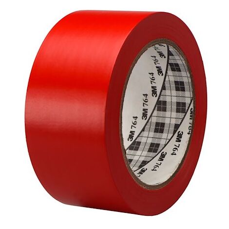 Ruban adhésif PVC souple, 764 3M, 50 mm x 33 m - Rouge