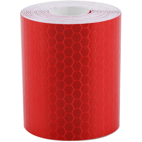 Ruban adhésif réfléchissant de sécurité 5cm x 3m pour remorques, voitures et vélos, couleur rouge