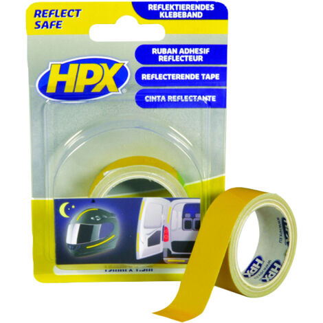RUBAN ADHÉSIF RÉFLÉCHISSANT - JAUNE 19MM X 1,5M HPX
